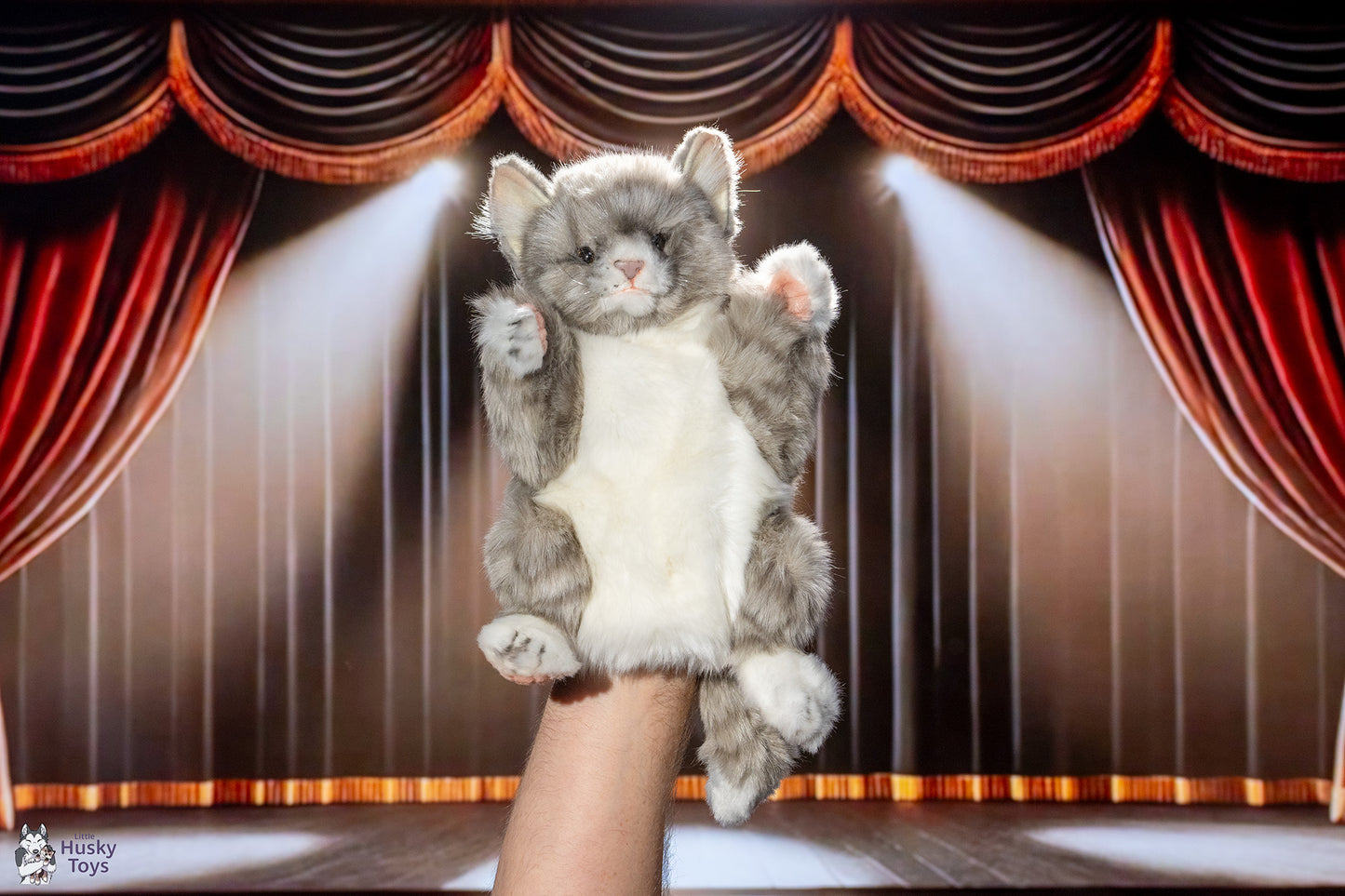 Grey & White Cat Puppet